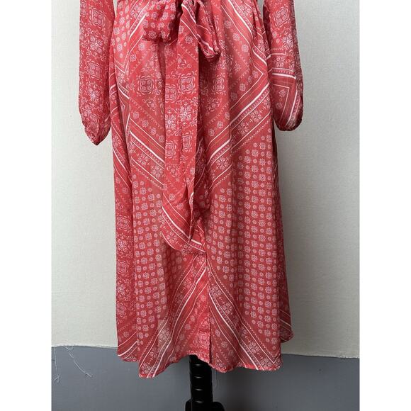 Lane Bryant Plus Sz 18/20 Red Belted Swim Coverup Kimono Beachwear Resortwear - Picture 2 of 16